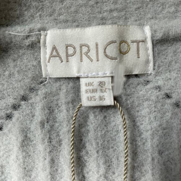 Apricot 1X Curve Wrap Sweater | Light Grey, Tie-Waist, Soft Knit, NWT - Picture 11 of 16